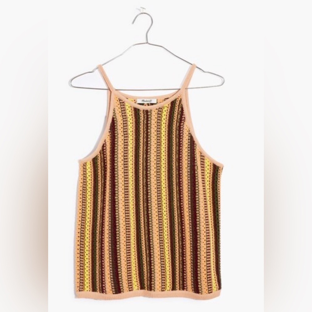 Madewell Crochet Janson Sweater Tank in Rainbow Stripe – Size M (NWT)